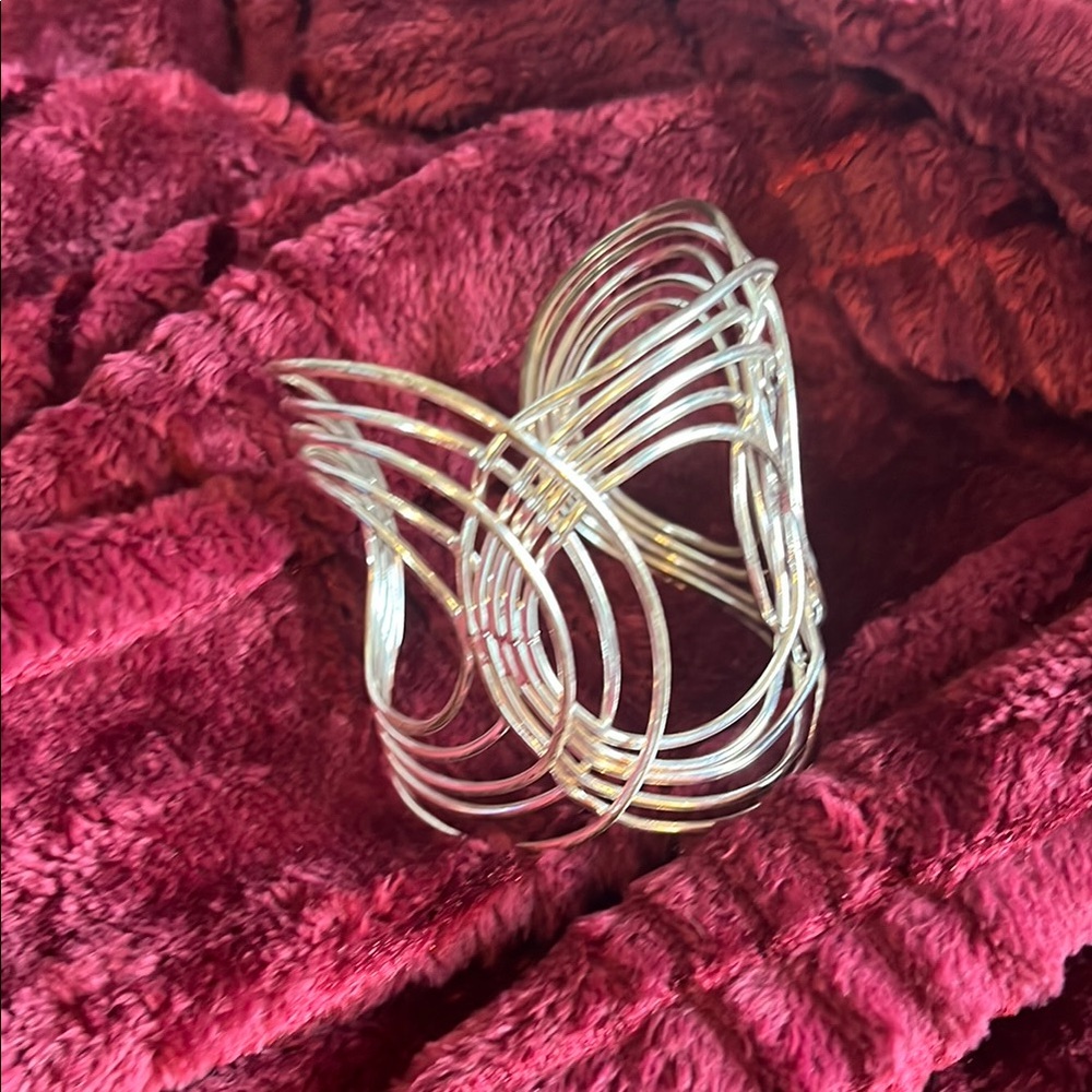 Elegant Silver Wire Cuff Bracelet